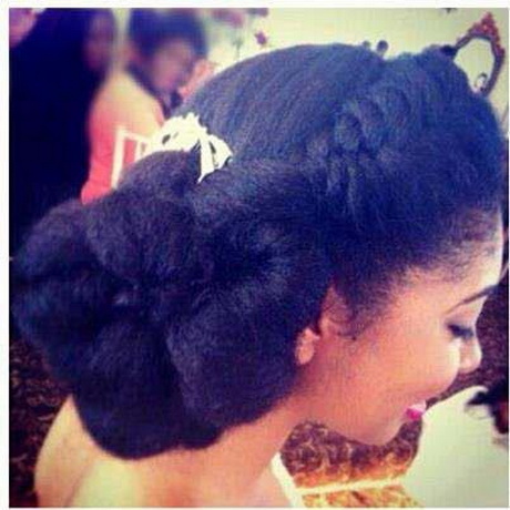 Chignon mariage cheveux noir