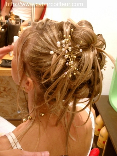 Chignon mariée cheveux longs