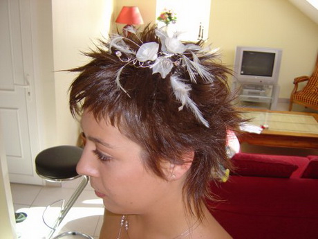 Coiffure de mariage cheveux courts photos