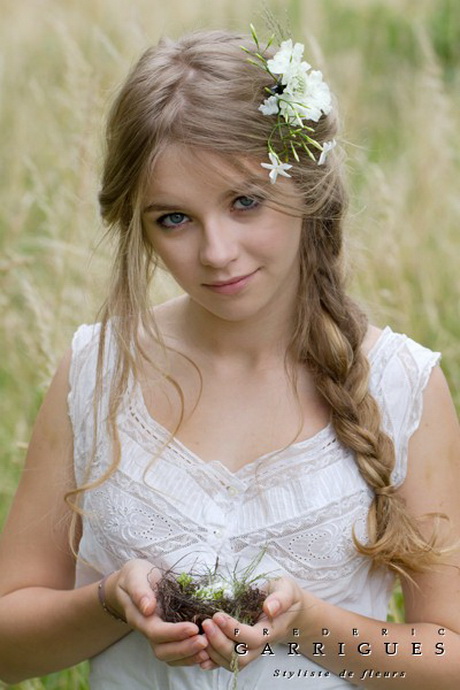 Couronne de fleurs cheveux mariage