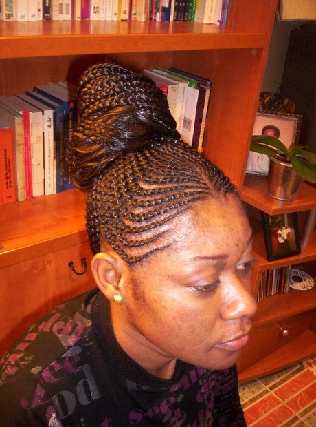 Chignon avec tresse africaine