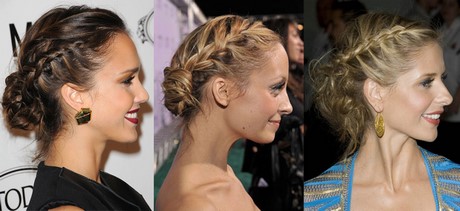 Coiffure chignon et tresse