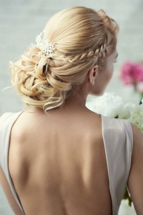 Chignon de mariée avec tresses