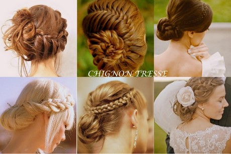 Chignon de mariée avec tresses