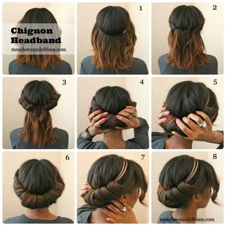 Coiffure chignon bandeau