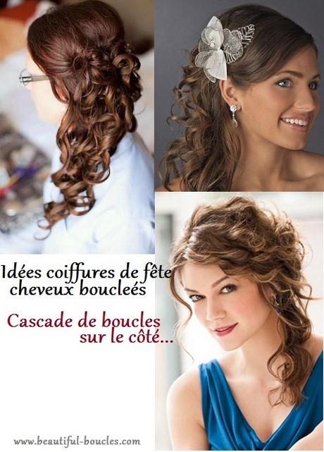 Coiffure de soirée cheveux frisés