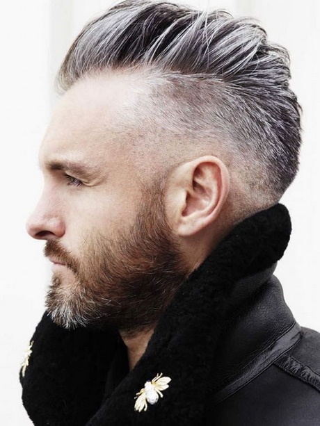 Coiffure homme cheveux gris