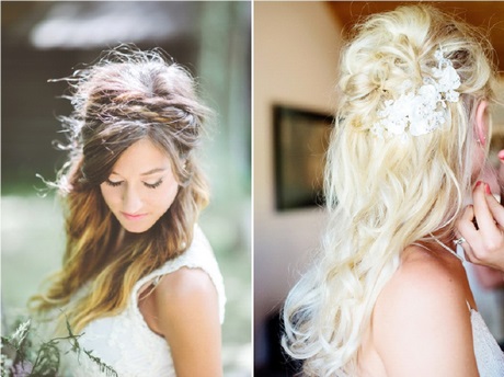 Coiffure de mariée cheveux long lachés