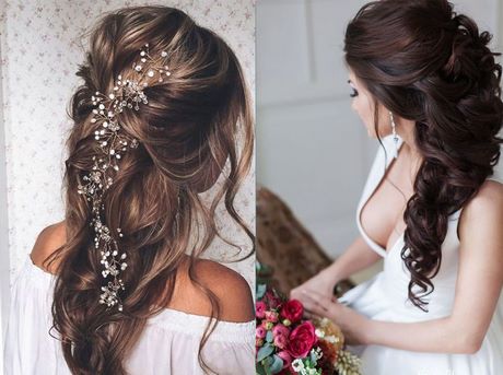 Coiffure de mariée cheveux long lachés