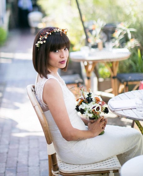 Coiffure mariée avec frange