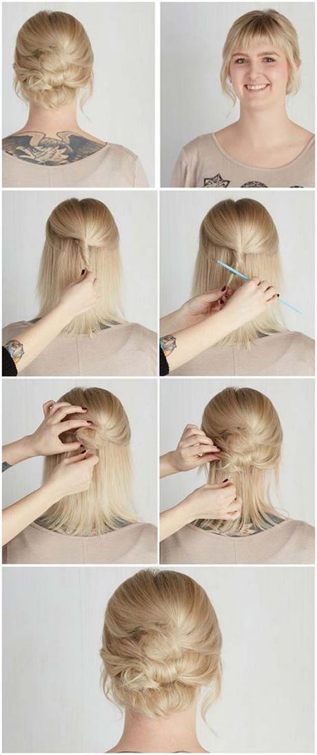 Chignon cheveux court tuto