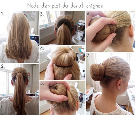 Chignon donut cheveux long