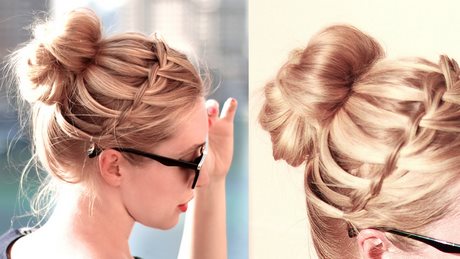 Chignon femme cheveux mi longs