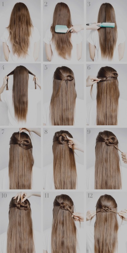 Coiffure cheveux mi long attaché tuto