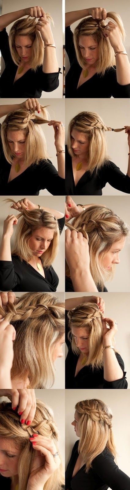 Coiffure simple cheveux mi court