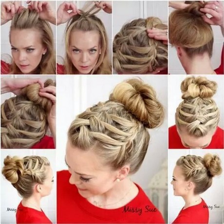 Chignon avec tresse devant