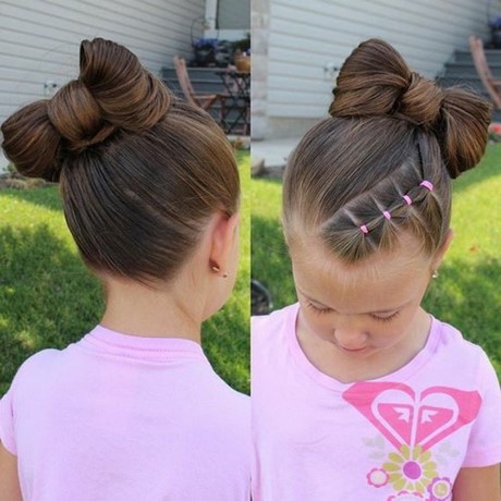 Chignon petite fille cheveux court