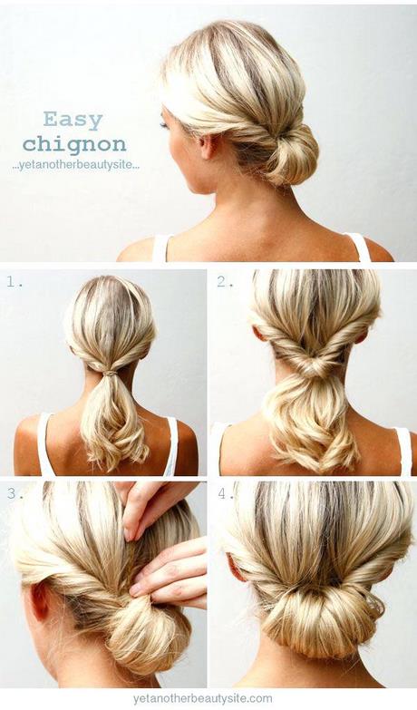 Chignon simple cheveux long