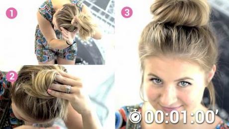 Chignon sur cheveux long