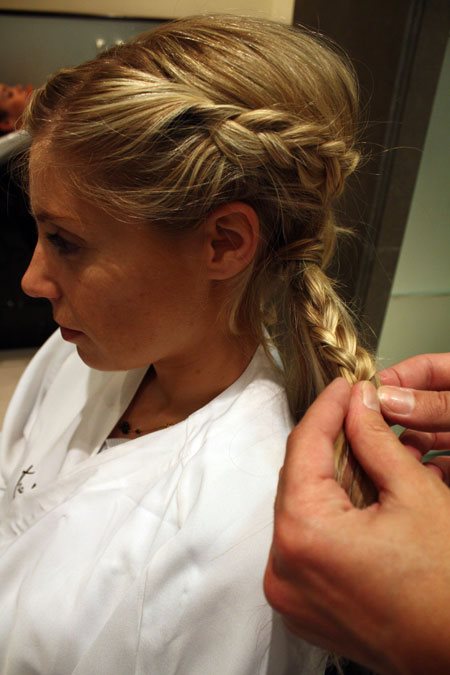 Chignon tresse sur le coté