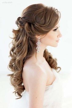 Coiffure mariage cheveux long brun