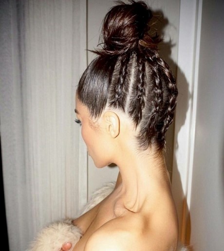 Natte collé chignon