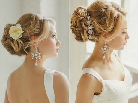 Coiffure mariage cheveux longs chignon bouclé