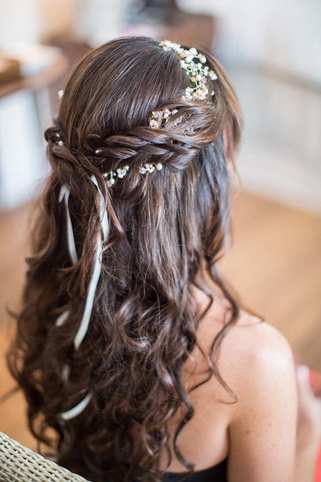 Coiffure mariage cheveux longs lachés bouclés