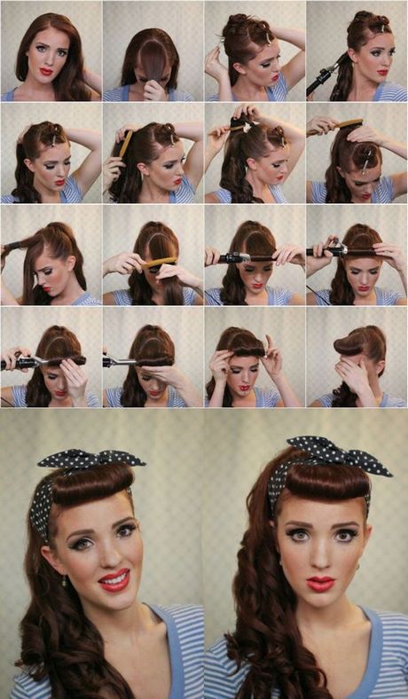 Coiffure pin up cheveux long