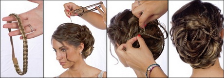 Coiffure chignon avec tresse