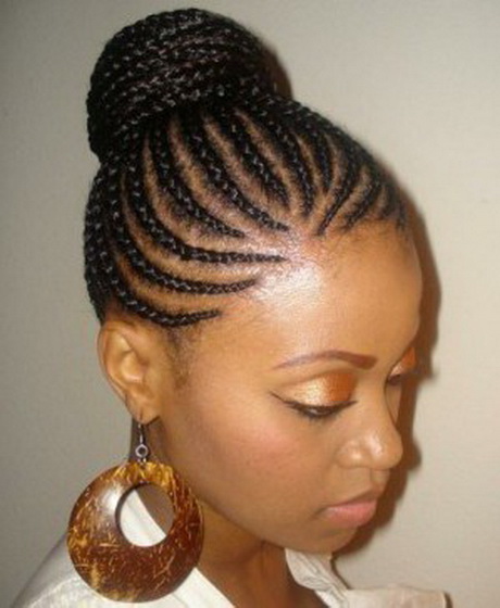 Coiffure chignon tresse africaine