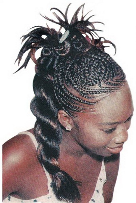 Modele de coiffure avec des tresses africaine