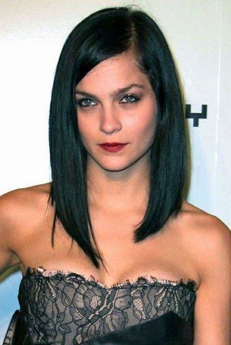 Coupe de cheveux carré plongeant long avec frange