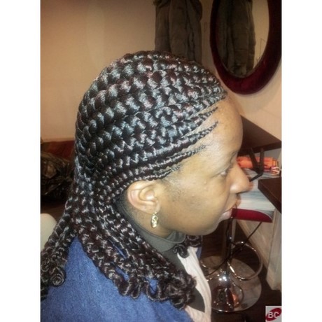 Coiffure africaine natte collé