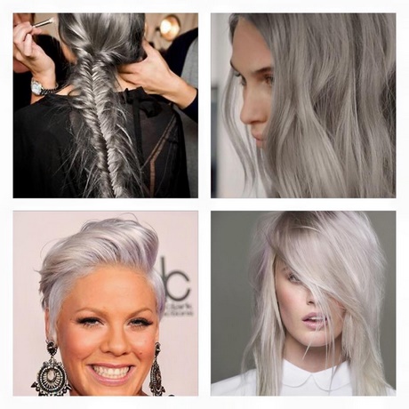 Cheveux gris femme jeune