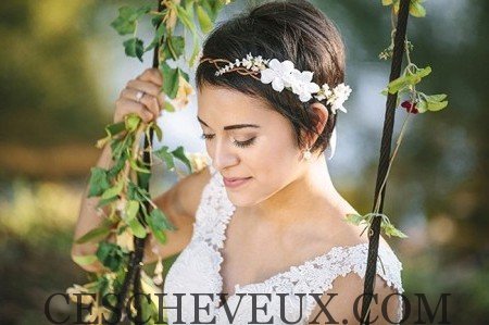 Bandeau mariage cheveux courts