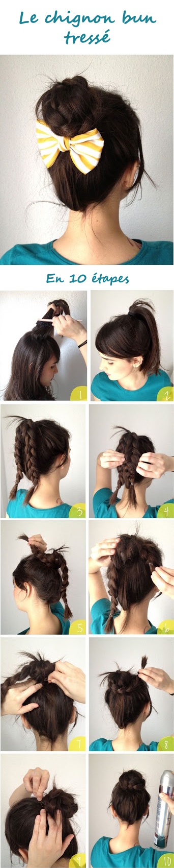 Chignon bun tresse