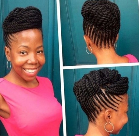 Chignon natte africaine