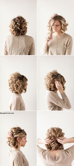 Coiffure cheveux court bouclé mariage