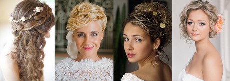 Coiffure cheveux court bouclé mariage