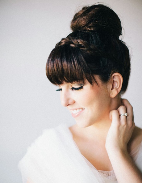 Coiffure mariée avec frange