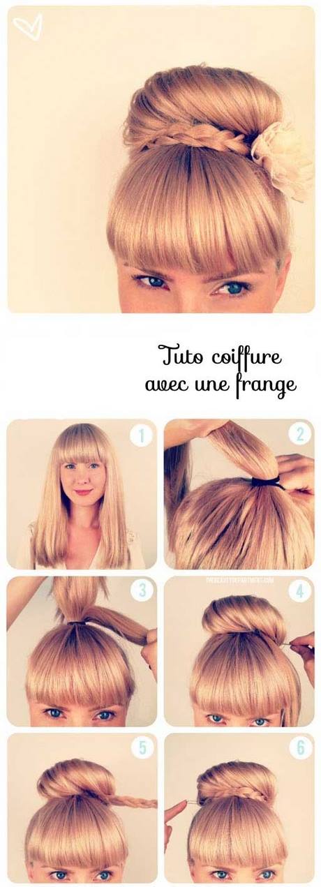 Chignon avec frange pour mariage