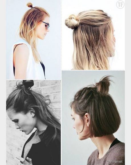 Chignon bun cheveux court