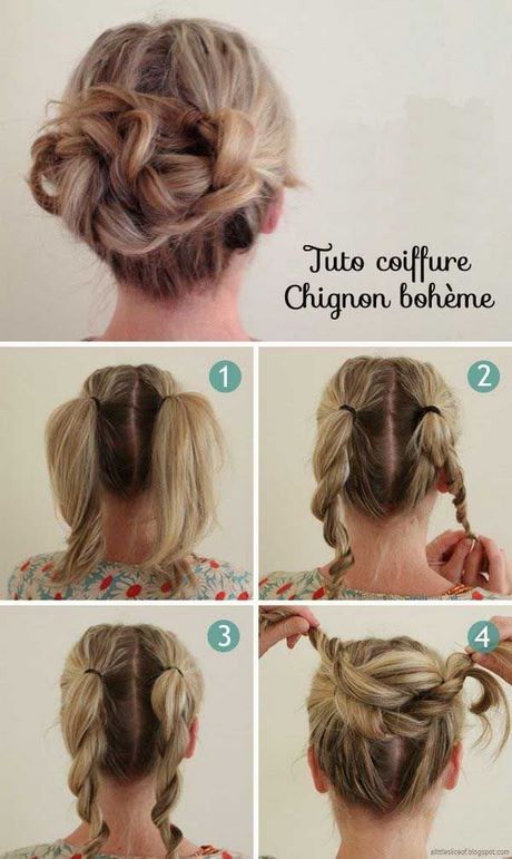 Chignon cheveux court tuto