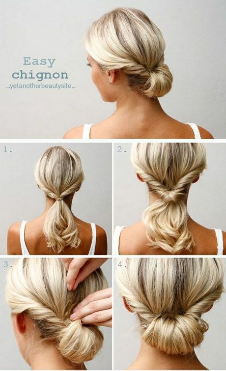 Chignon cheveux long raide