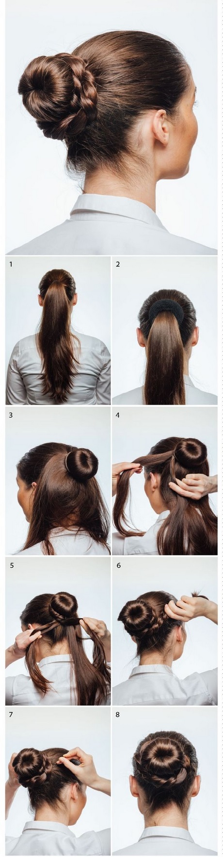 Chignon donut cheveux courts