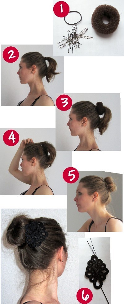 Chignon donut cheveux courts