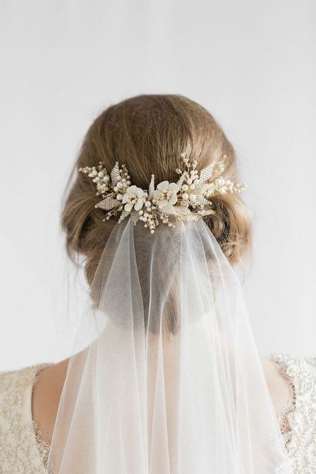 Coiffure mariage avec voile court