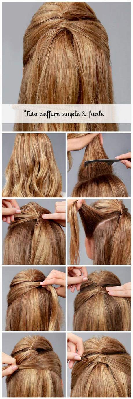 Belle coiffure simple cheveux long