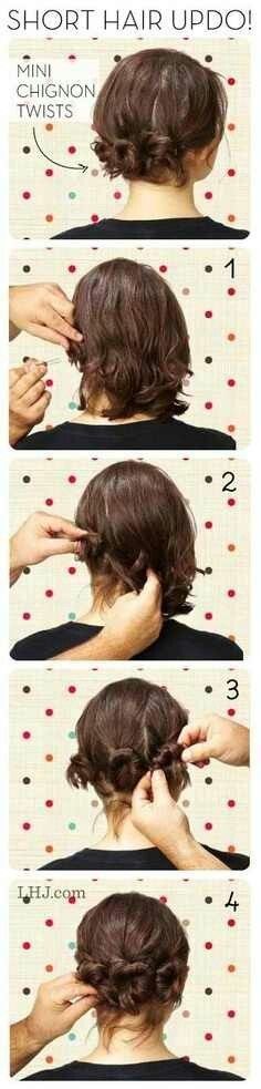 Chignon bas sur cheveux court